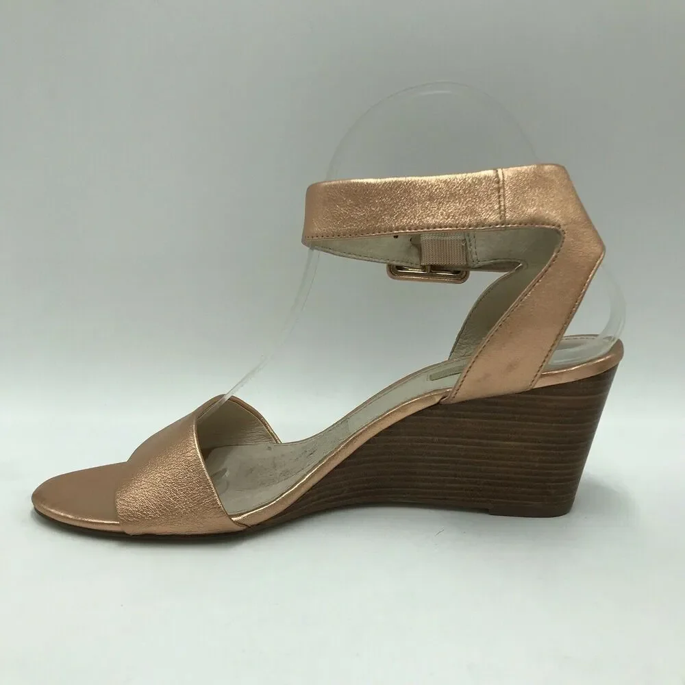 Louise et Cie Women's 9M Lo Punya Wedge Sandals Ankle Strap Rose Gold